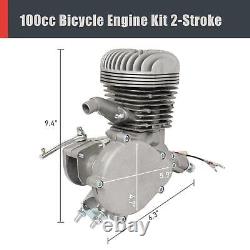 100cc 2-Stroke Bicycle Engine Kit Gas Motorized Motor Full Set for 26 28 Bike