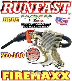 100cc 2 Stroke Real YD100 Motorized Bicycle Engine Motor + FASTER POWER PIPE