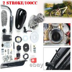 100cc engine 2 Stroke Motor Kit Petrol Gas Motorized Bicycle Bike Black Upgraded