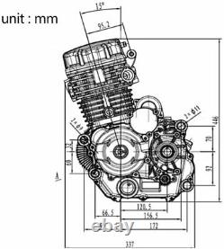 4-stroke 250cc 200cc CG250 Dirt Bike Engine + Manual 5-Speed Transmission ATV