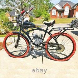 80cc 2-Stroke Bike Cycling Motorized Bicycle Engine Motor Kit Petrol Gas Silver