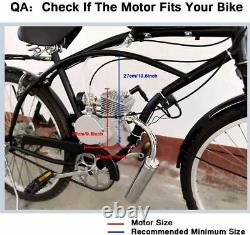 80cc 2-Stroke Bike Cycling Motorized Bicycle Engine Motor Kit Petrol Gas Silver