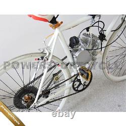 80cc 2 Stroke Cycle Bike Bicycle Motorized Engine Kit Silver bady pipe