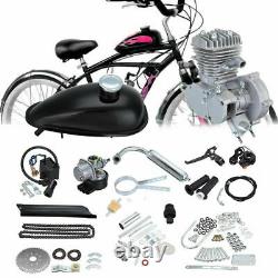 80cc 2 Stroke Gas Bike Engine Motor Kit DIY Motorized Bicycle Chrome Silver New