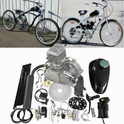 80cc 2Stroke Cycle Bike Engine Motor Petrol Gas Kit Bicycle Chrome