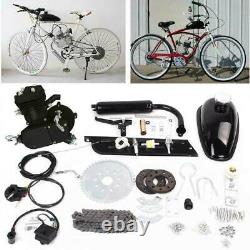 80cc 2Stroke Cycle Bike Engine Motor Petrol Gas Kit Bicycle Chrome Black