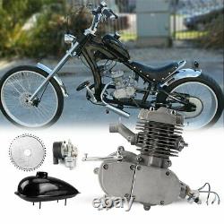 80cc Bike Bicycle Motorized 2 Stroke Petrol Gas DIY Motor Engine Kit Set Silver