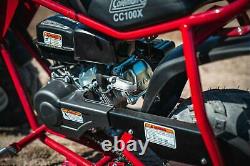 Coleman Gas Powered Ride-On Mini Bike Red Powersport CC100X 98CC 4-Stroke Engine