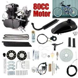 Full 80cc Bike Bicycle Motorized 2 Stroke Petrol Gas Motor Engine Kit Set Black
