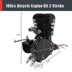 Full Set 100cc Bicycle Engine 2-Stroke Gas Motorized Motor Bike Modified Black
