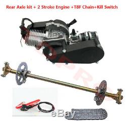 Go Kart Rear Live Axle Kit + Chain + 2 Stroke 49cc Engine Motor For Mini Bike
