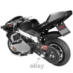 Mini Pocket Bike Kids Adult Gas Motorcycle 40cc 4-Stroke EPA Motor Engine, Black