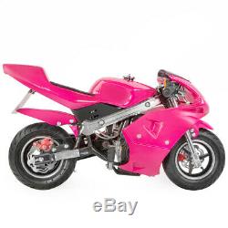 Pocket Bike Kids 40cc 4-Stroke Mini Bike Gas Motor EPA Engine Superbike -Pink