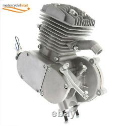 Silver 80cc 2Stroke Cycle Bike Engine Motor Petrol Gas Kit for Motorized Bicycle