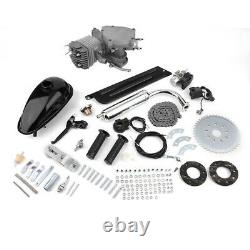 50cc 2 Stroke Cycle Motor Kit Motorized Bicycle Essence Moteur Bicycle Argent