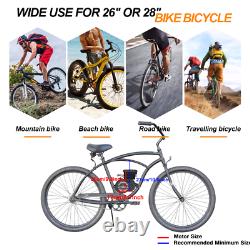 80cc Bike Bicycle Motor Kit Motorized 2 Stroke Petrol Gas Engine Set Black États-unis