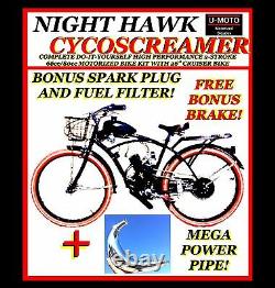 Diy Power 2-stroke 66cc/80cc Motorized Bike Engine Kit Motor Kit Avec 26 Vélo