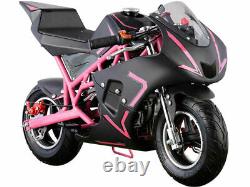 Mini Moteur De Moto De Moto De Poche À Essence 40cc 4-stroke Enfants Et Adolescents Rose