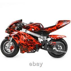 Mini Pocket Bike Gas 40cc Moto 4-stroke Engine Epa Motor Red Flame